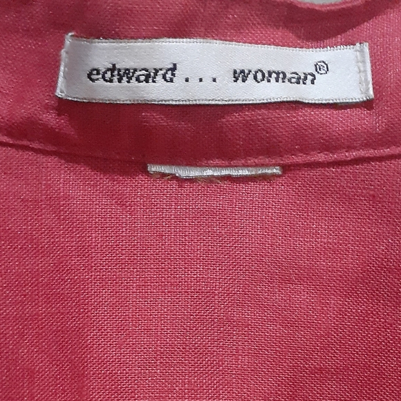 Edward...Woman Irish Linen Top Red Size 2XL - Picture 7 of 7